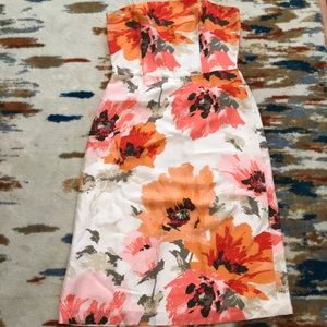 Ann Taylor Silk Flower Midi Dress